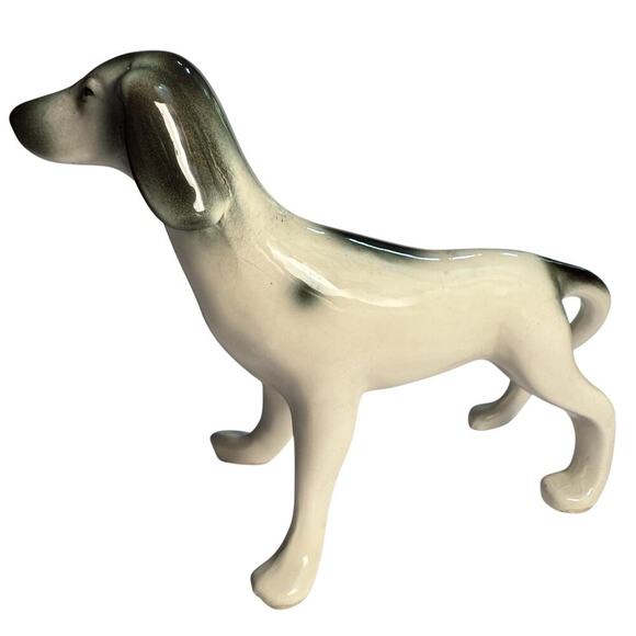 VTG Porcelain Pointer Hunting Dog White Black Patches Collectible 8 X 5 X 2 Inch - Picture 5 of 16